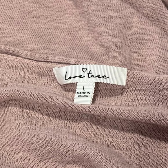 5 for $25 - Love Tree Long Sleeved Button Up Tie Front Top - Picture 4 of 4